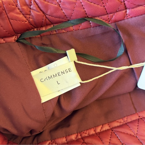 Commense Quilted Red Faux Leather Mini Skirt - NWT - Picture 5 of 7